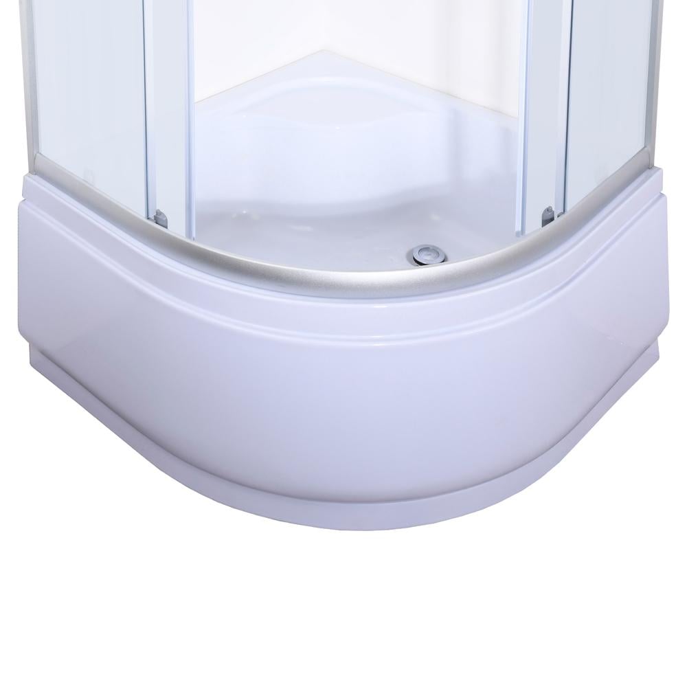 Душова кабіна MIXXUS PLAIN SCT01-90x90x195-FB напівкругла скло з підонном 90x90х4 мм Сатин (OL-MI6894) - фото 3