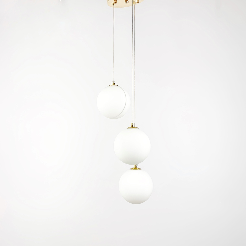 Люстра-трансформер підвісна Jar Bubble Ball з 3 білими плафонами (0286 GD 3) - фото 3