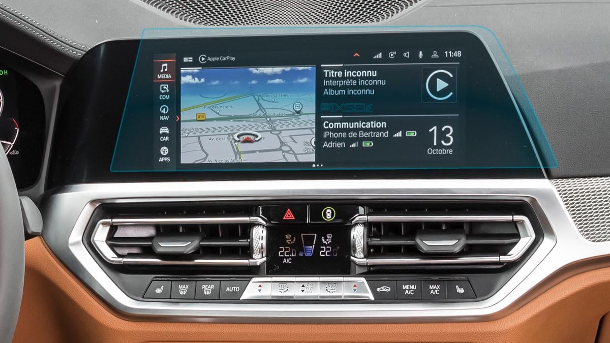 Стекло защитное Pixsel гибридный глянец на монитор BMW 4/M4 14,2“ 2020-2023 G22/G23/G26/G82/G83
