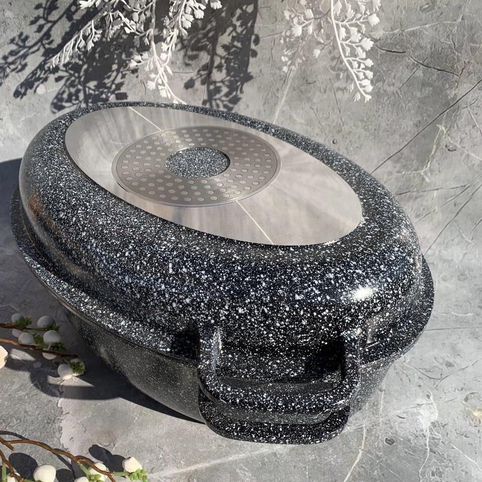 Гусятница Edenberg EB-4604 из литого алюминия с гранитным покрытием и жаровней 8 л (2530555693) Гусятница Edenberg EB-4604 из литого алюминия с гранитным покрытием и жаровней 8 л (2530555693)