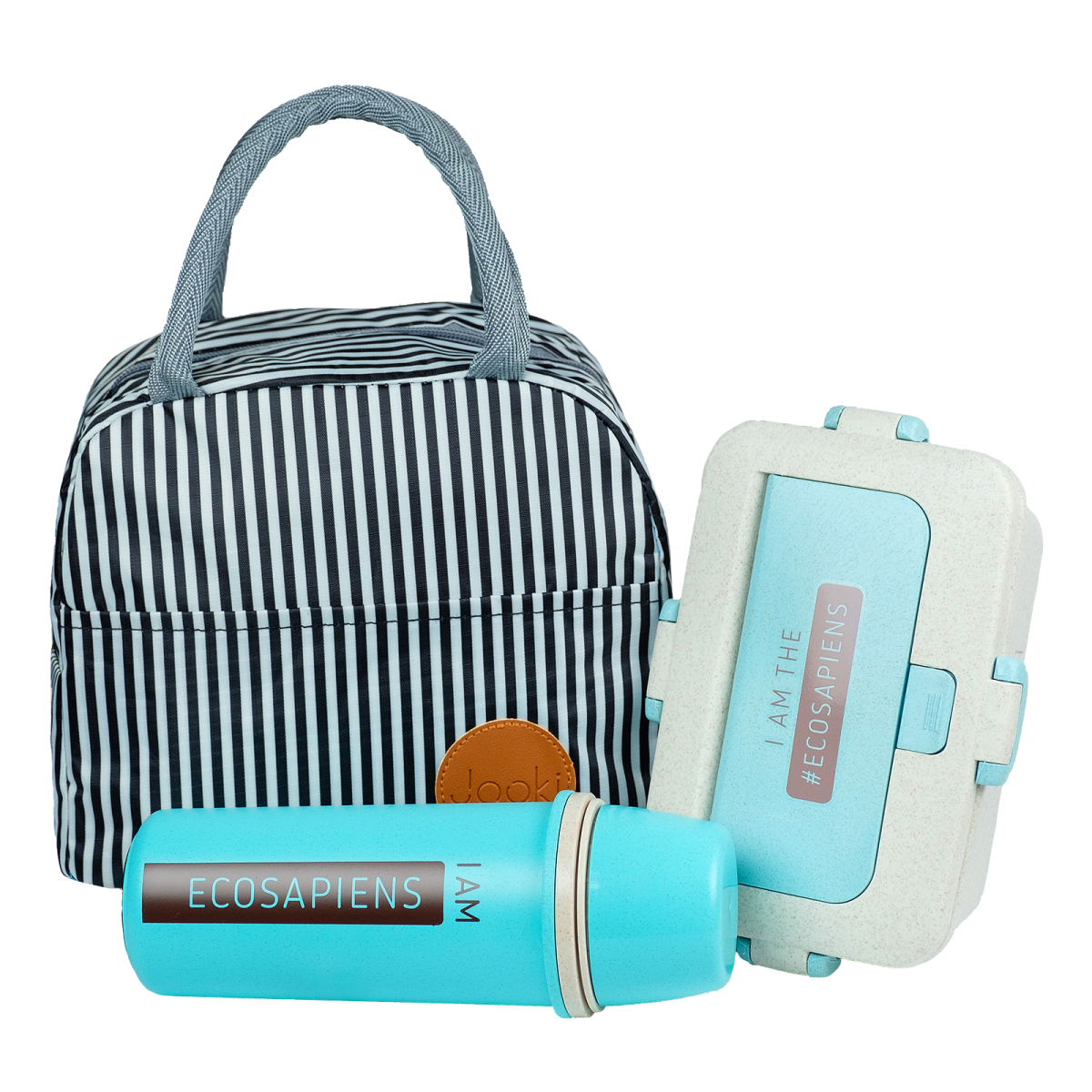 Ланч набор эко Зебра 5в1 термосумка/термобутылка 500 мл/ланч-бокс 950 мл (544)