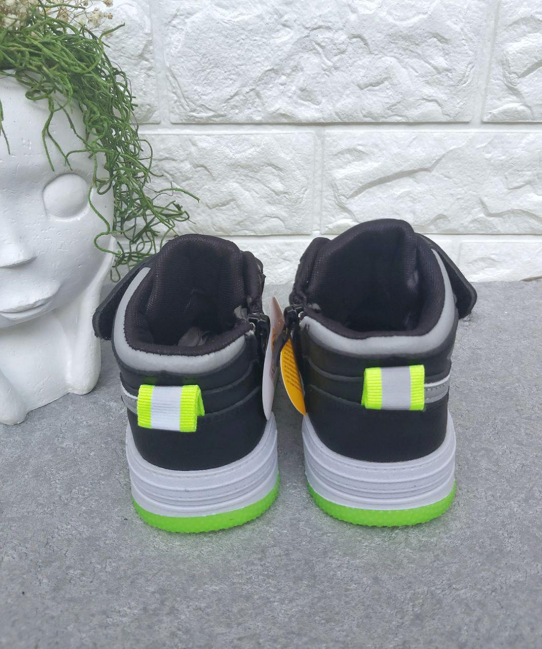 Кроссовки-хайтопы для мальчика Clibee 1302 р. 23 14,7 см Черный (1302) - фото 2