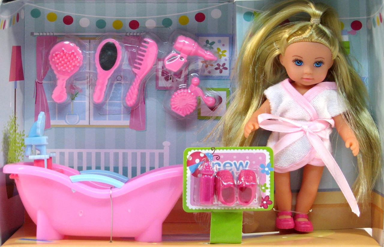 Кукла маленькая Mini Doll с ванной и аксессуарами