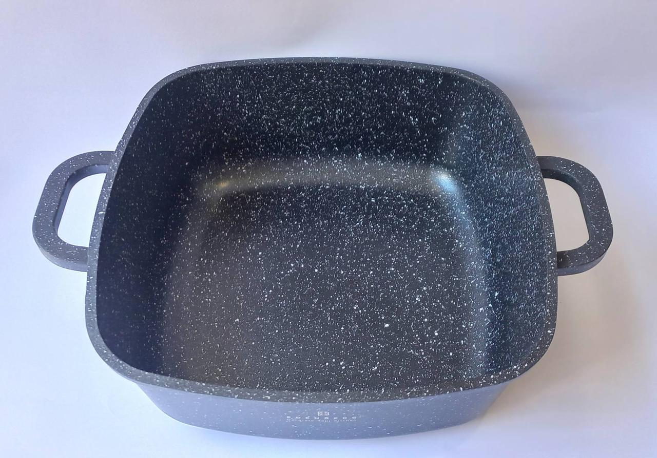 Кастрюля квадратна Edenberg гранітне покриття зі скляною кришкою 6,5 л (EB-6565) - фото 4