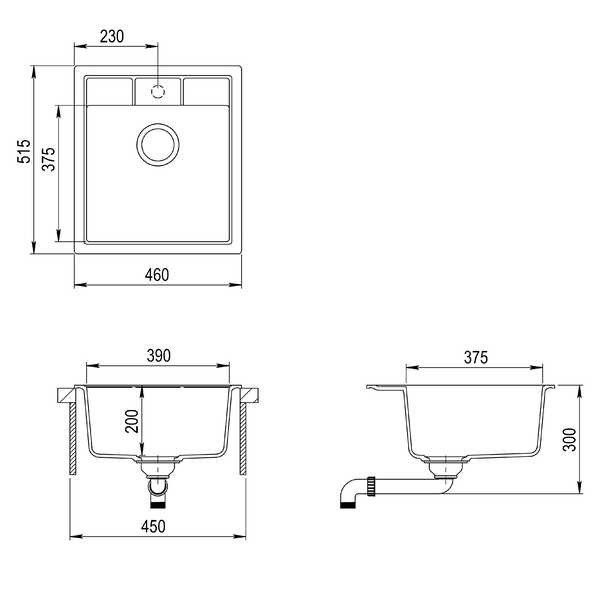 Мойка для кухни Adamant Brick (avena-06) 46х51,5х20 см - фото 2 Мойка для кухни Adamant Brick (avena-06) 46х51,5х20 см - фото 2