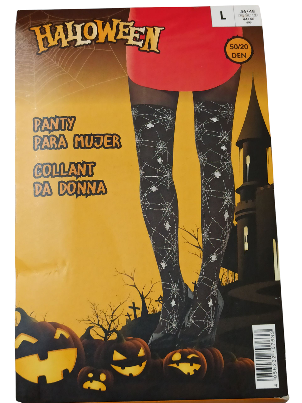 Колготки женские паутина с пауками для Хэллоуина 50\20 den L р. 46-48 Черный (L0558) - фото 3 Колготки женские паутина с пауками для Хэллоуина 50\20 den L р. 46-48 Черный (L0558) - фото 3