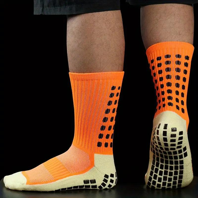 Шкарпетки футбольні ігрові тренувальні спортивні з антиковзним покриттям S Помаранчевий - фото 2