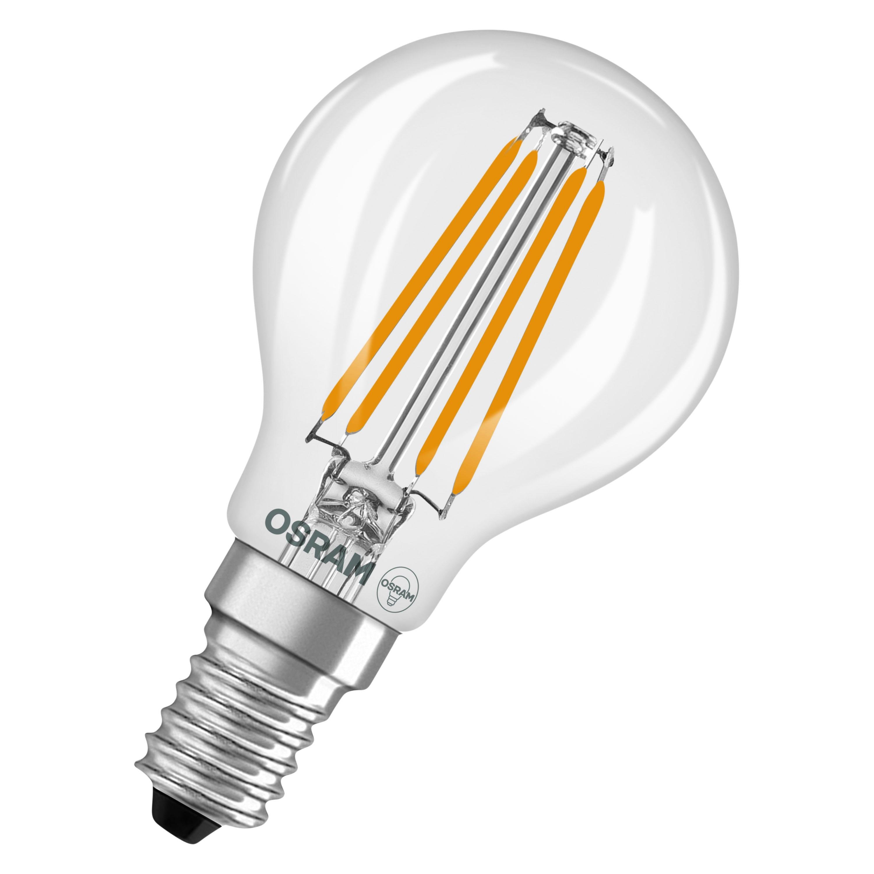 Лампа LED Osram CL P40 Filament 3,4W 230V 470lm 2700K E14 45x84 мм груша (4099854468339)