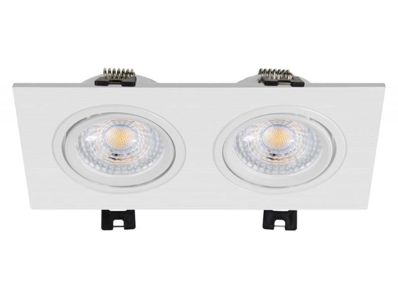 Точечный светильник Luxel GU5.3 IP20 квадрат двойной Белый (DP-08W)