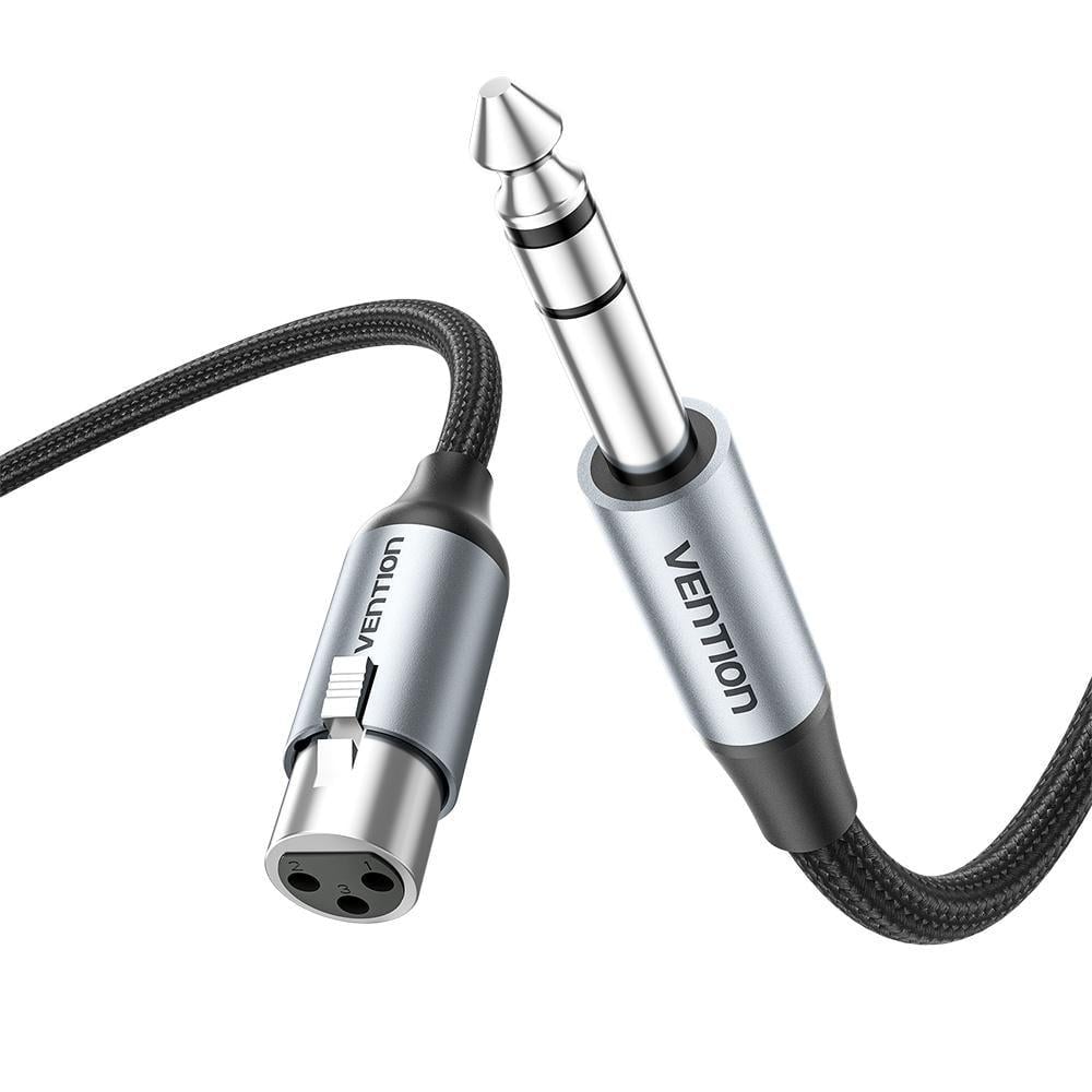 Аудиокабель балансный Vention 6,35 мм TRS/XLR 5 м Серый (BKGHJ)