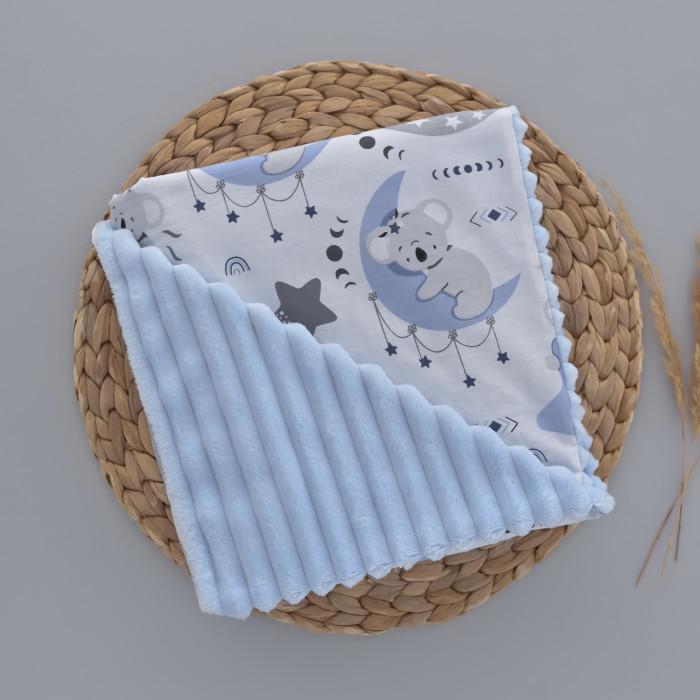 Плед с плюшем Mommy Bag №24 Коала на луне 100х80 см Голубой (142945)