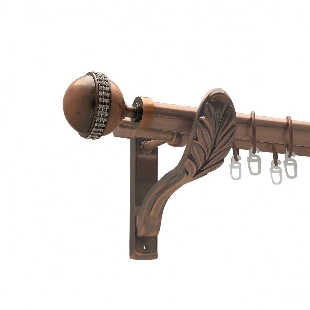 Карниз для штор Orvit Авея двухрядный гладкий 25/19 мм 300 см Античная медь (00-00009857)