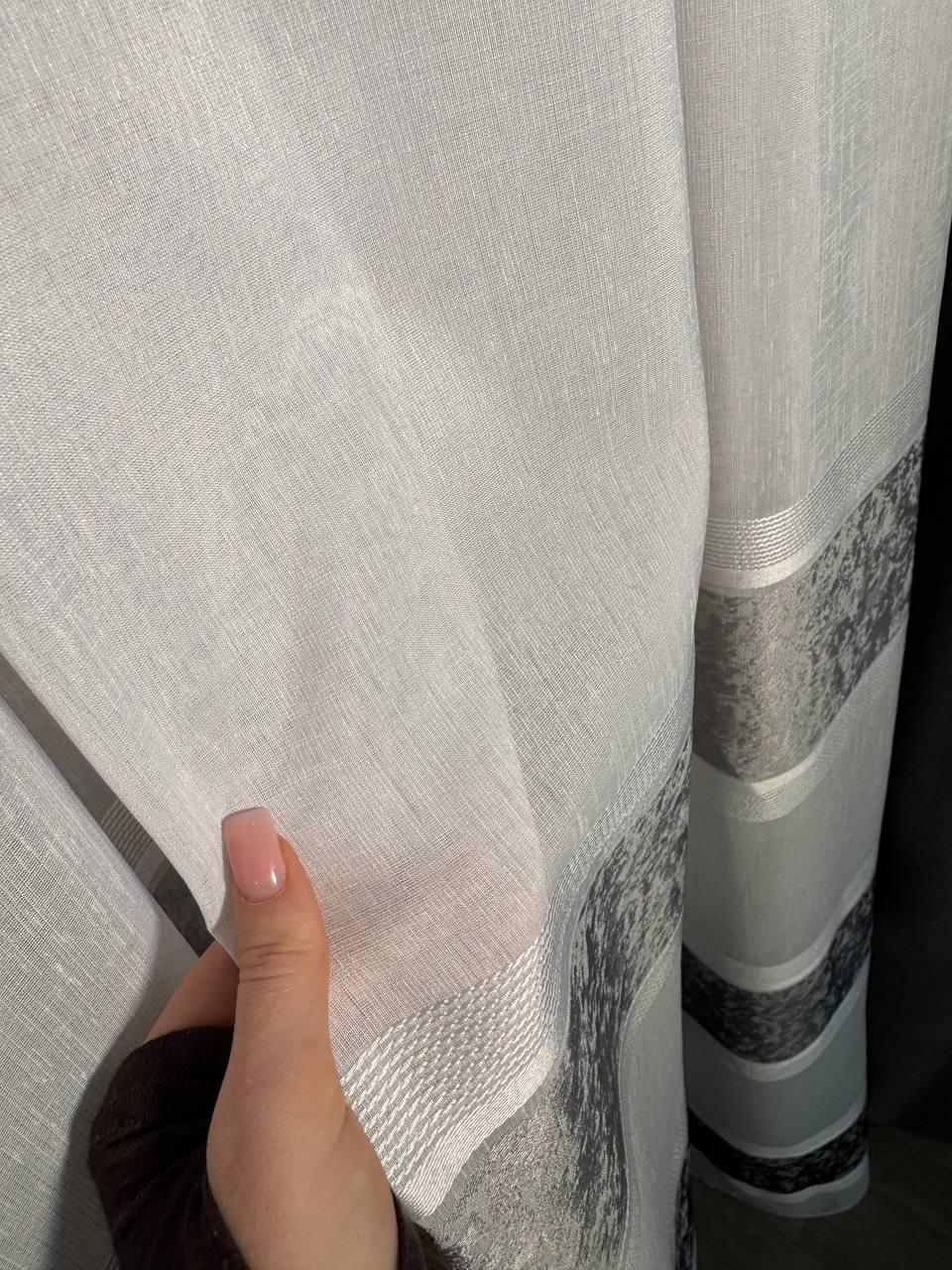 Тюль с горизонтальными полосами 500х300 см - фото 3 Тюль с горизонтальными полосами 500х300 см - фото 3