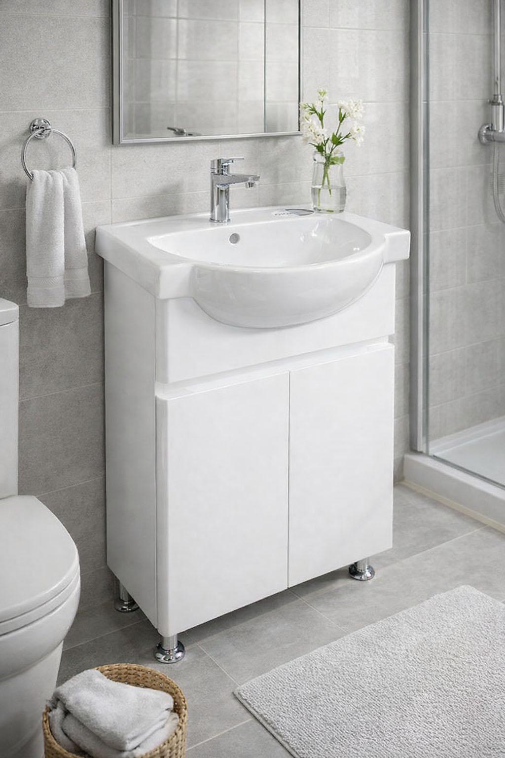 Тумба Bianco с умывальником Kolo Freja 65 на 2 фасада Белый (1111293)