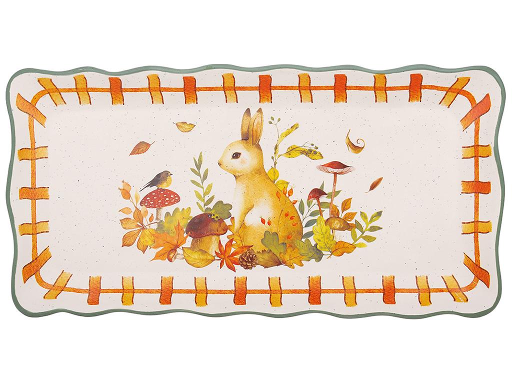 Блюдо керамическое Заяц на поляне 40,5х20х3 см (BDI-733-770)