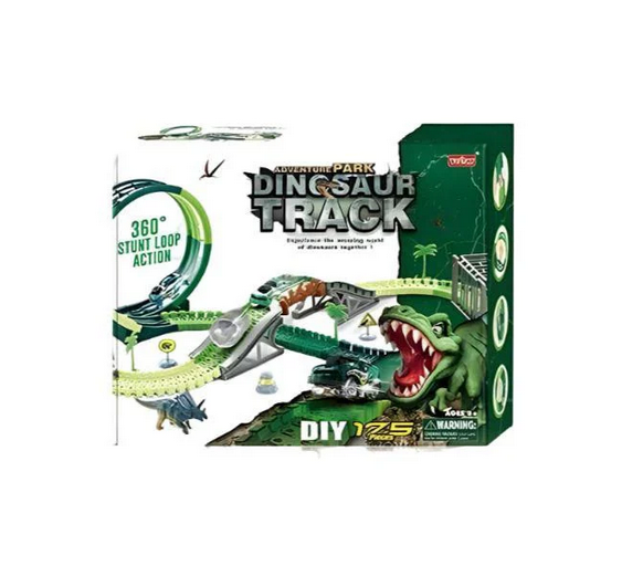 Автотрек Дино Площадка со светом и аксессуарами 175 элементов 357 см (357)