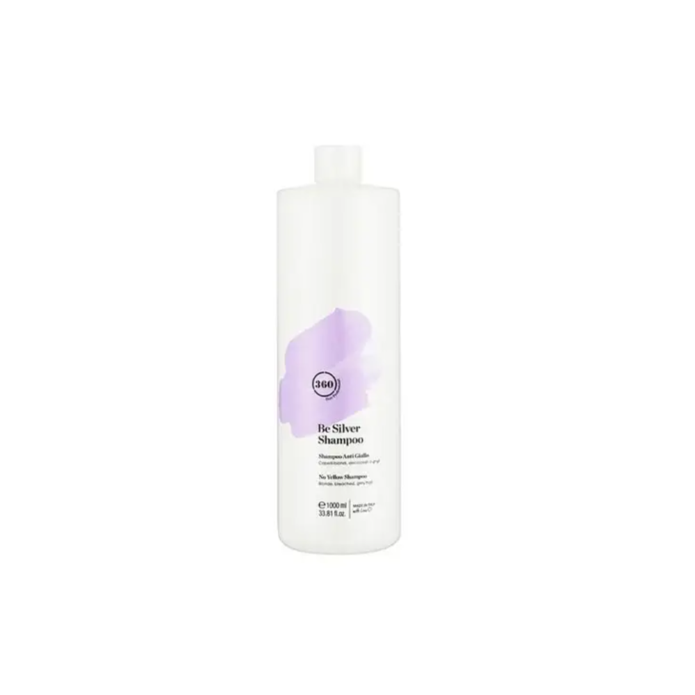 Шампунь для волосся антижовтий 360 Be Silver Shampoo 1000 мл Сріблястий блонд