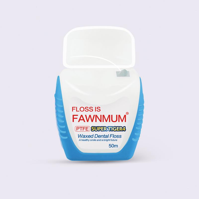 Зубная нить Fawnmum Waxed Dental Floss SUPER TIGER4 PTFE 50 м - фото 1