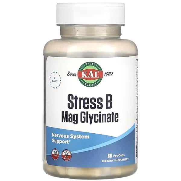 Комплекс витаминов и минералов KAL Stress B Mag Glycinate 60 veg. caps. (28351746)