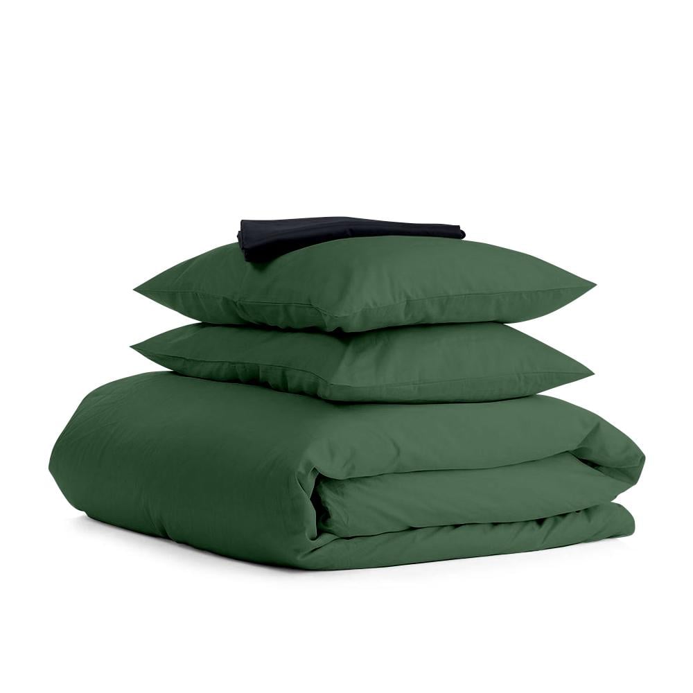 Комплект евро постельного белья Cosas Satin Green Blac-S 200х220 см (4822052020470)