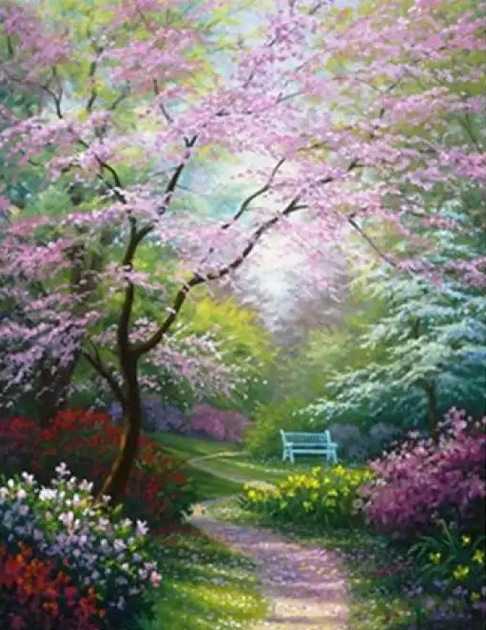 Алмазная мозаика Діамантові ручки Волшебний сад 40х50 см на подрамнике полная выкладка