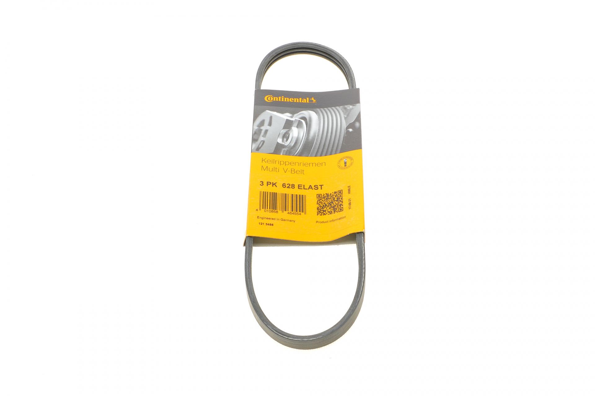 Ремінь генератора Continental Volvo S60/S80/V60/V70/XC60/XC70 2.0-2.5 06-16 (3PK628 ELAST)