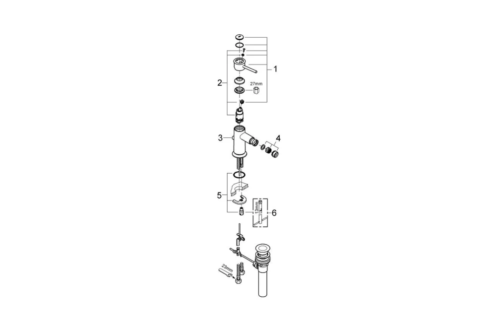 Змішувач для біде Grohe BauClassic 32864000 (374061) - фото 3