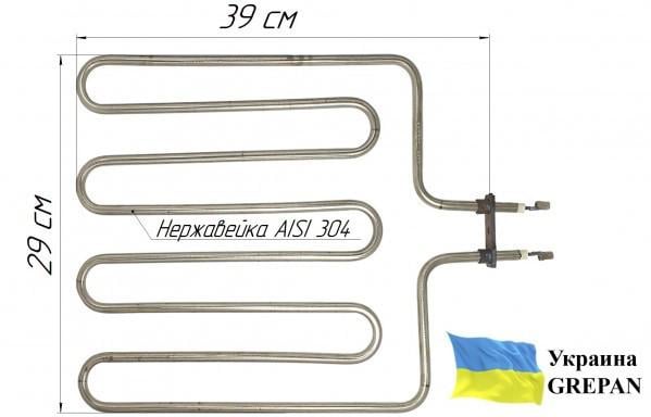 Тэн для сауны Grepan 2000 W 230 V 390x290 мм 4 рожка нержавеющая сталь (saun02) - фото 5