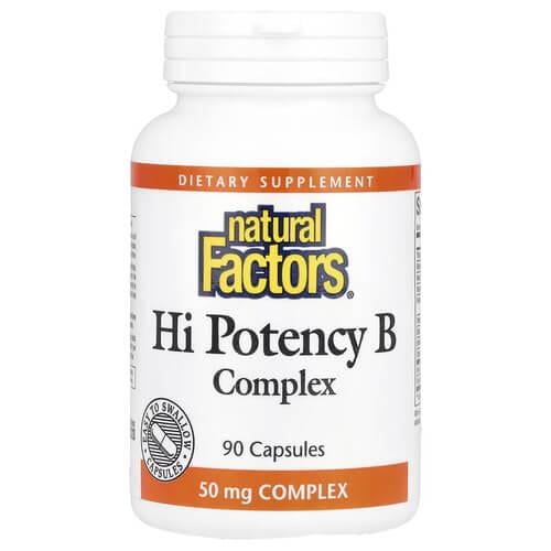 Комплекс витаминов группы B Natural Factors Hi Potency B Complex 90 Capsules (NFS-01121)