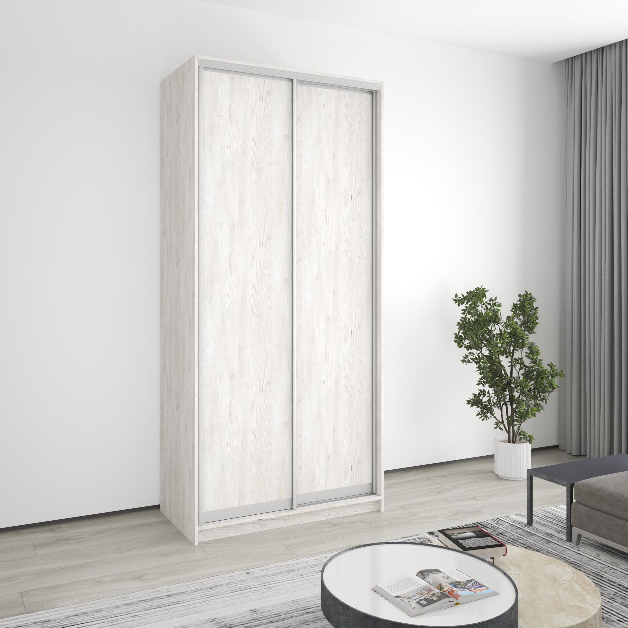 Шкаф-купе двухдверный MebelStar стандарт AL 2 ДСП 110x60x240 см Аляска серый (MBS-3646)