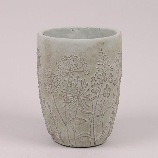 Кашпо из цемента Flora d 19,5 см Бежевый (36614)