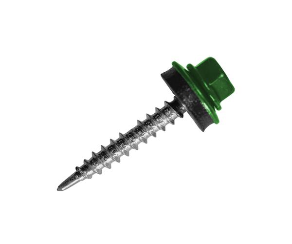 Саморез кровельный по дереву с шайбой EPDM MAXPRO 4,8х35 250 шт. RAL-6002 (SDS-48356002) - фото 1 Саморез кровельный по дереву с шайбой EPDM MAXPRO 4,8х35 250 шт. RAL-6002 (SDS-48356002) - фото 1