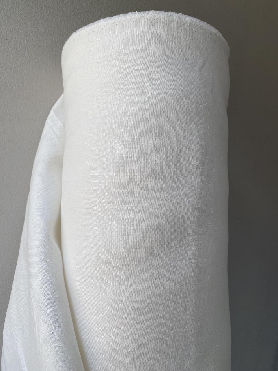 Ткань Linen Plus скатерна 100% лен Белый с молочным отливом 0/0