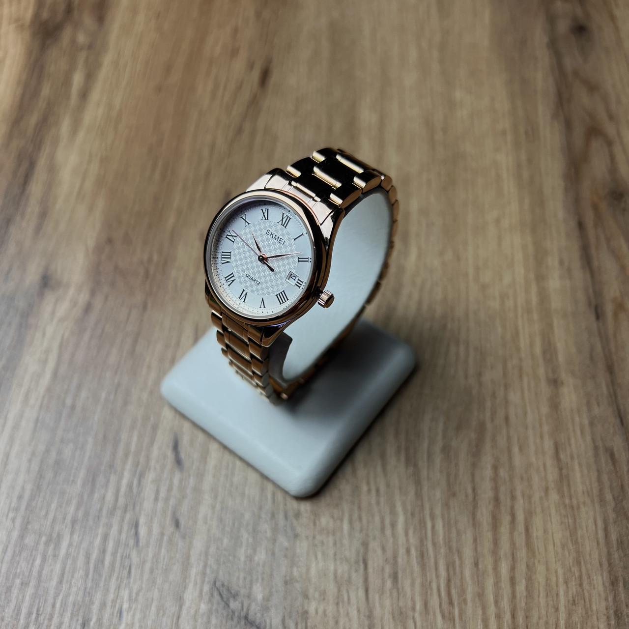 Годинник жіночий металевий Skmei з датою Рожеве золото (z071-2) - фото 3 Годинник жіночий металевий Skmei з датою Рожеве золото (z071-2) - фото 3