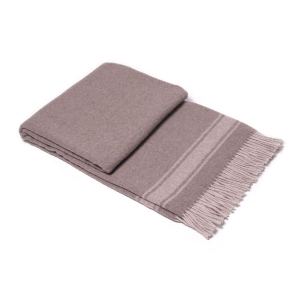 Кашемировый плед-покрывало 140х200 см Серо-бежевый