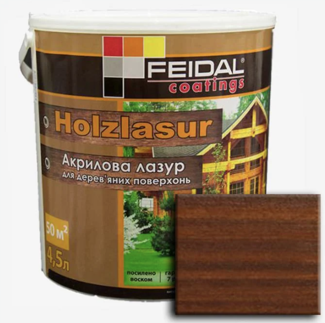 Лазур акрилова Feidal Holzlasur 4,5 л Горіх (27582203) - фото 1