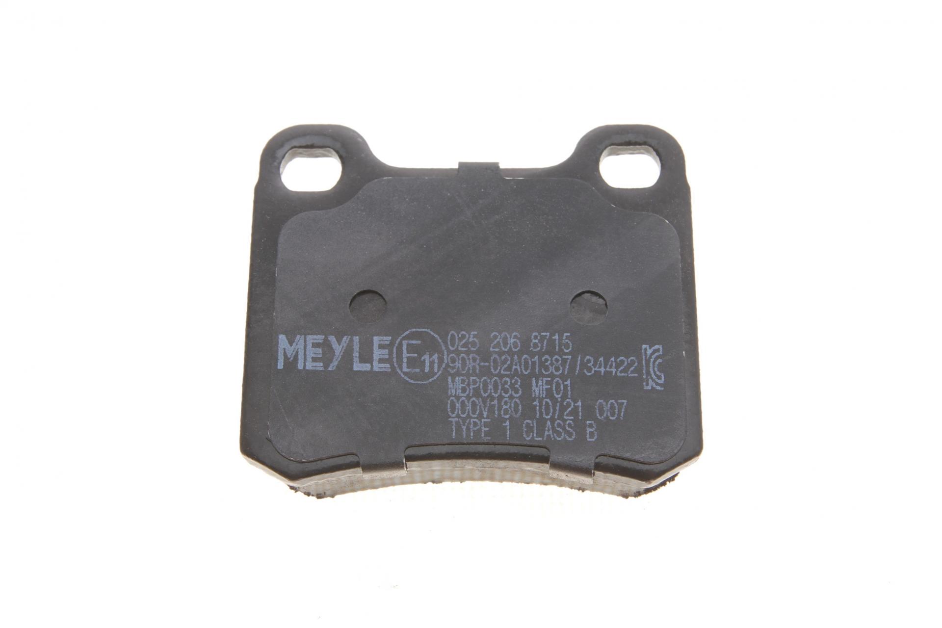 Колодки гальмівні задні MB E-class W201/W124-025 206 8715 MEYLE