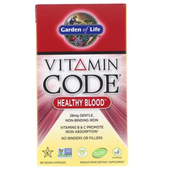 Комплекс для профілактики тиску та кровообігу Garden of Life Vitamin Code Healthy Blood 60 Veg Caps (GOL-11654)