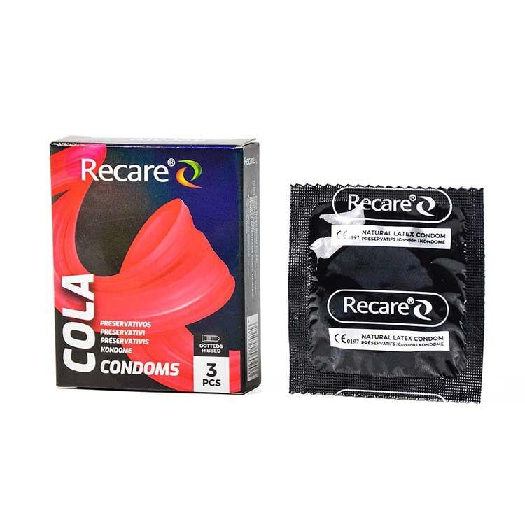 Презерватив Recare Holographic Cola Dotted & Ribbed с пупырышками и ребрами 3 шт.