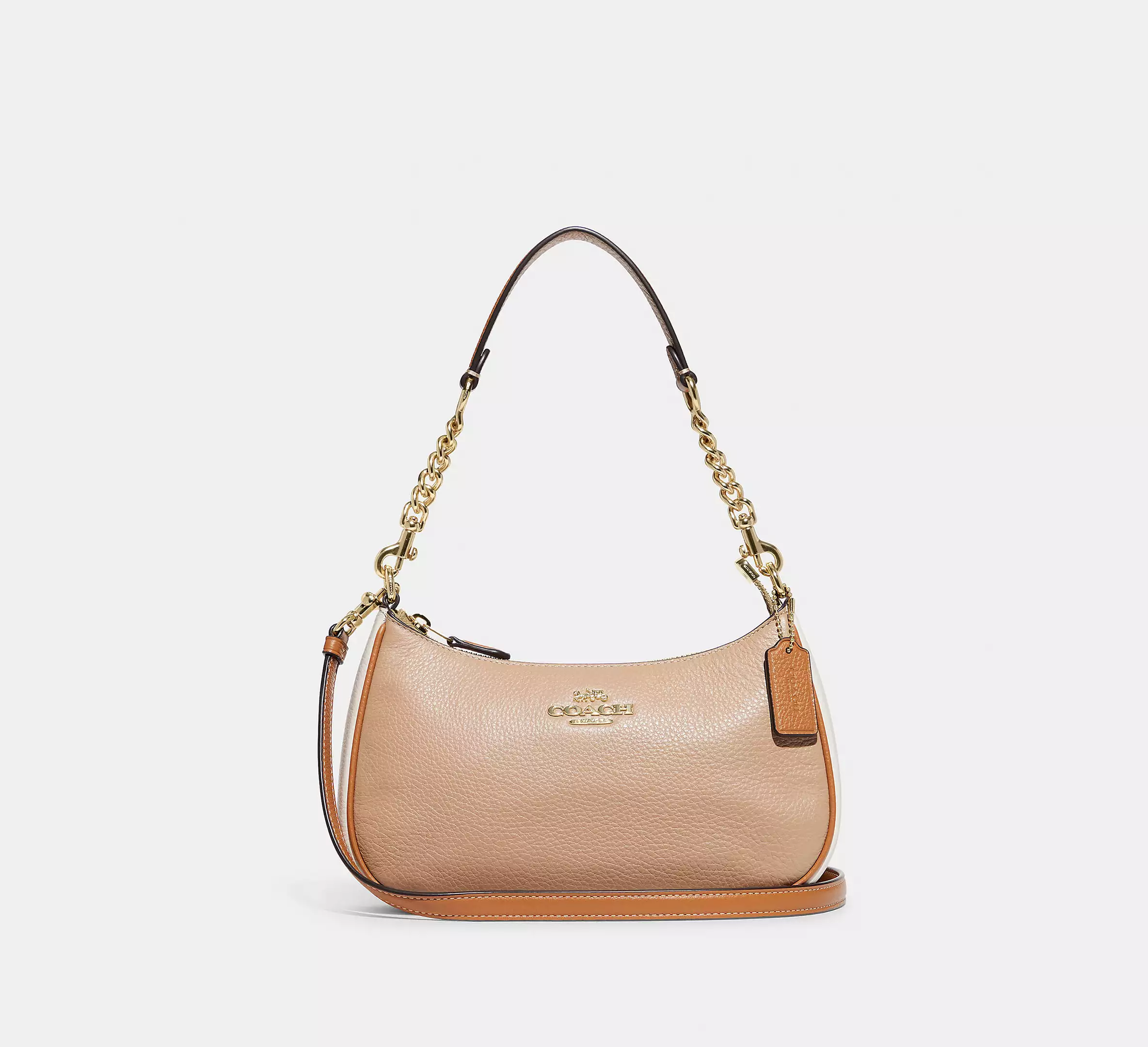 Сумка женская Coach Teri Shoulder Bag In Signature Canvas Gold/Taupe/Multi