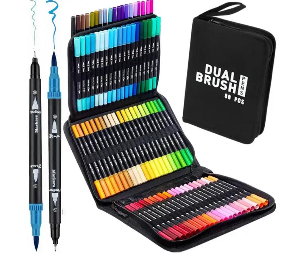 Набор маркеров двухсторонних Dual Brush акварельные с сумкой 80 шт. (25738709) - фото 8 Набор маркеров двухсторонних Dual Brush акварельные с сумкой 80 шт. (25738709) - фото 8