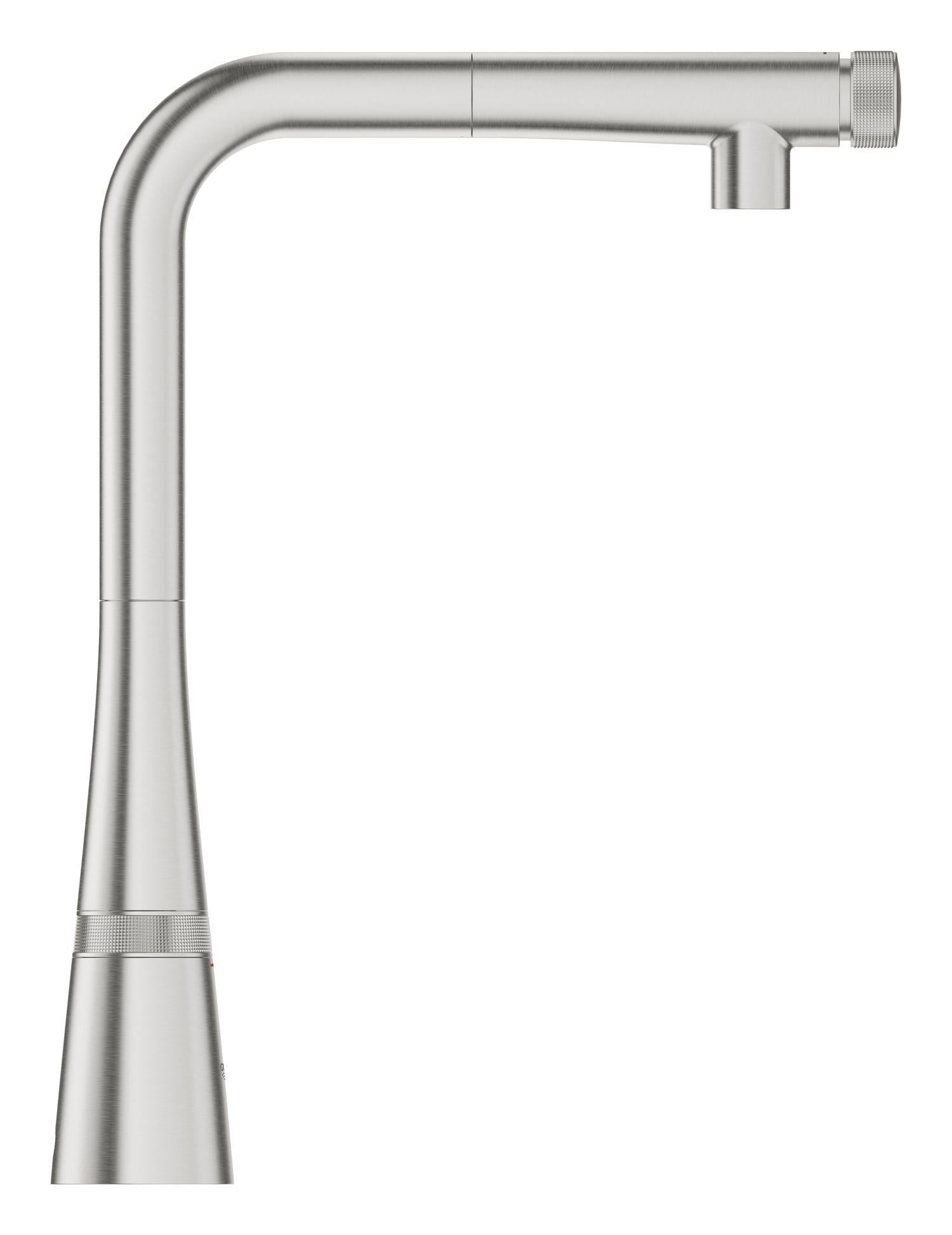 Смеситель для кухни с выдвижным изливом Grohe Zedra SmartControl Нержавеющая сталь