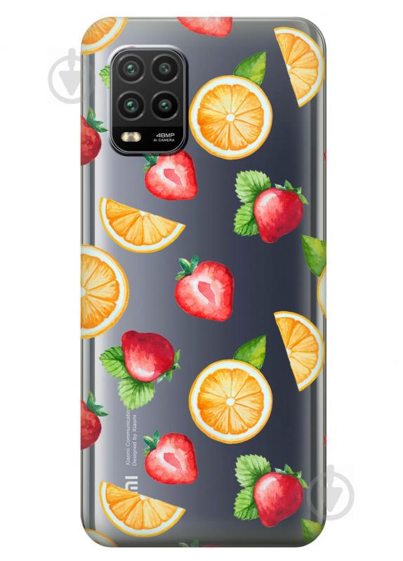 Силиконовый чехол iSwag для Xiaomi Mi 10 Lite Фруктовый дизайн (KS2270)