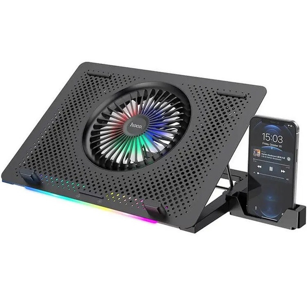 Подставка охлаждающая для ноутбука HOCO с RGB подсветкой Черный (DH11)