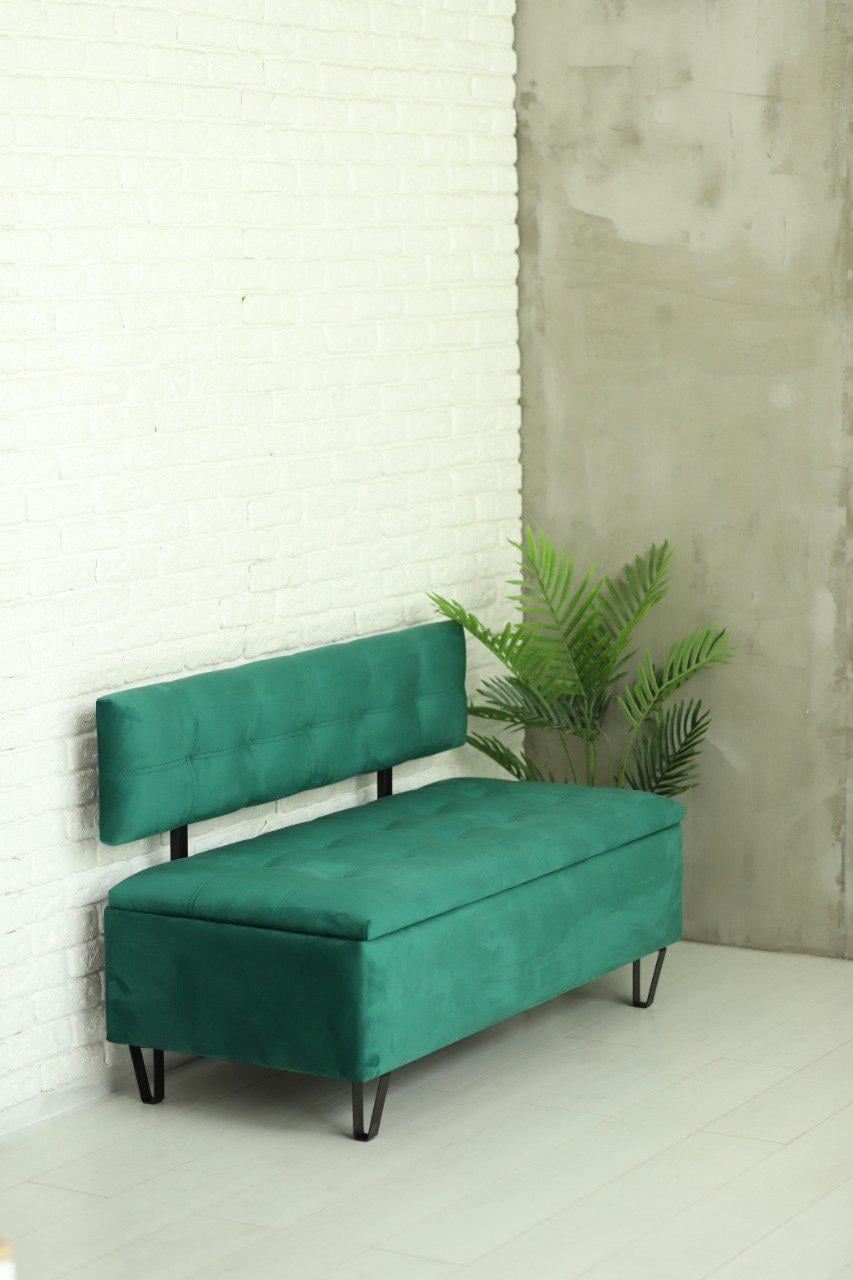 Диван офісний Nova велюр для зони очікування/кухні/вітальні Зелений