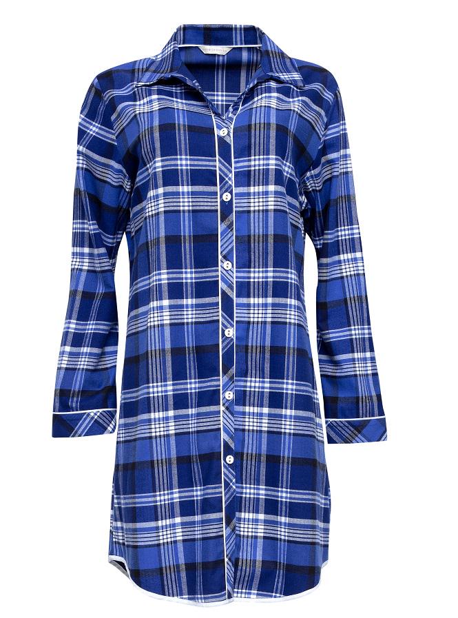 Халат женский CYBERJAMMIES Riley 9458 в клетку р. 16 XL Синий (5051877411043)