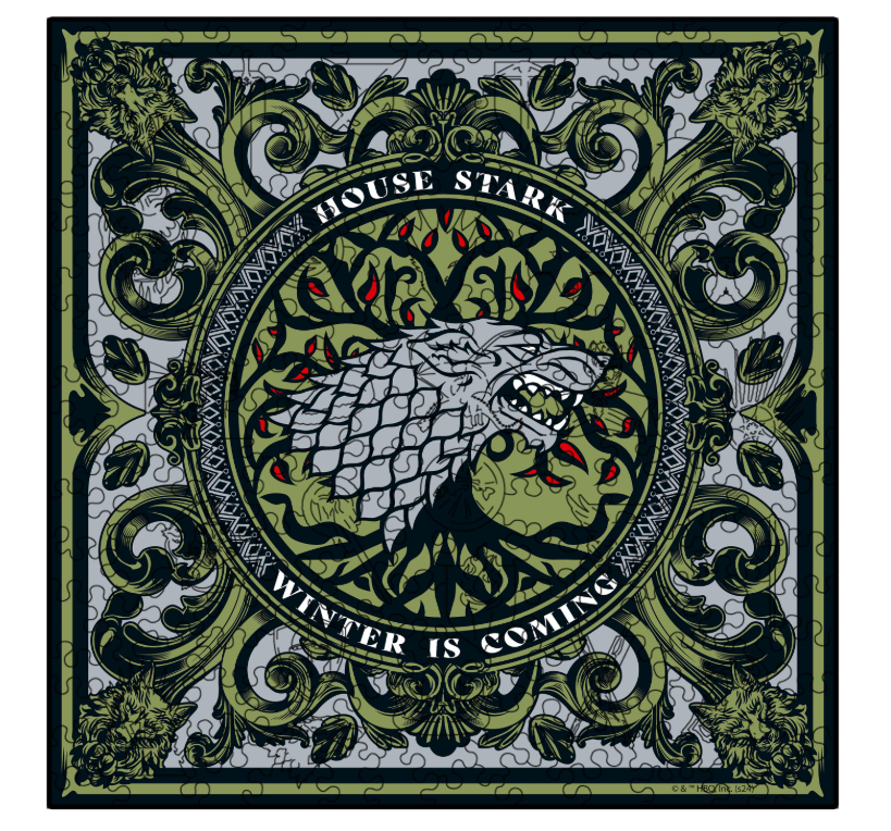 Пазл деревянный фигурный Woods Story Игра Престолов Дом Старков XXL (wsgot003)