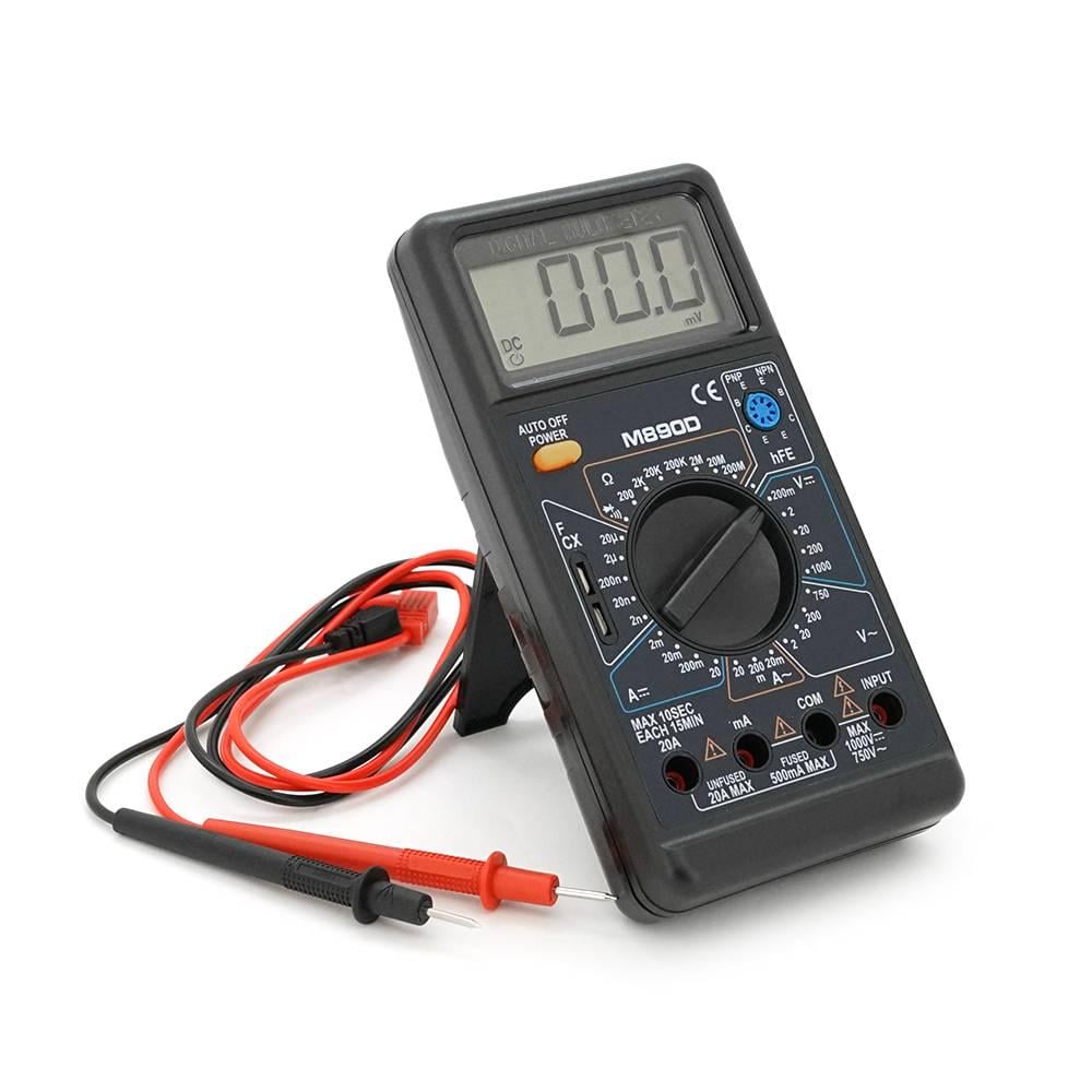 Мультиметр M-890D вимірювання V AC/DC A AC/DC Ω C hFE функції продзвонювання тест діодів транзисторів (37521)