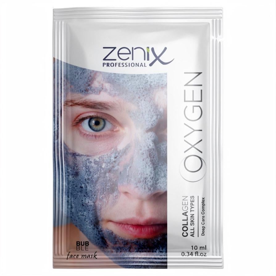 Маска для лица кислородная Zenix пузырьковая с коллагеном 10 мл