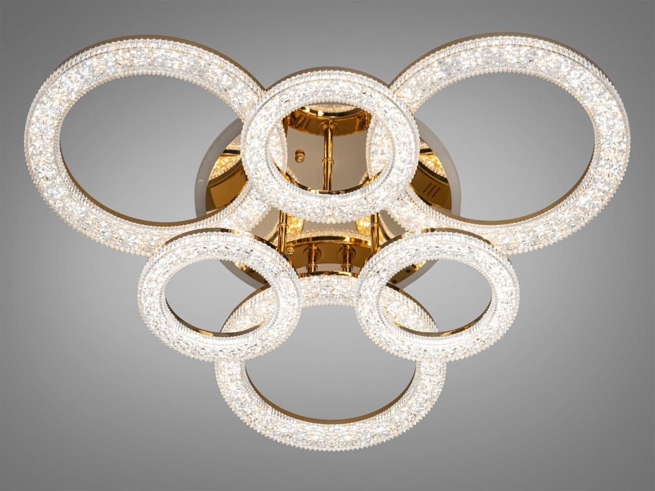 Люстра с диммером 107W на 15 м2 Золотой (2533028520)